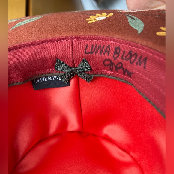 Luna Bloom Mushrooms Leafs Flowers Hand Painted Hat EUC - Picture 11 of 11